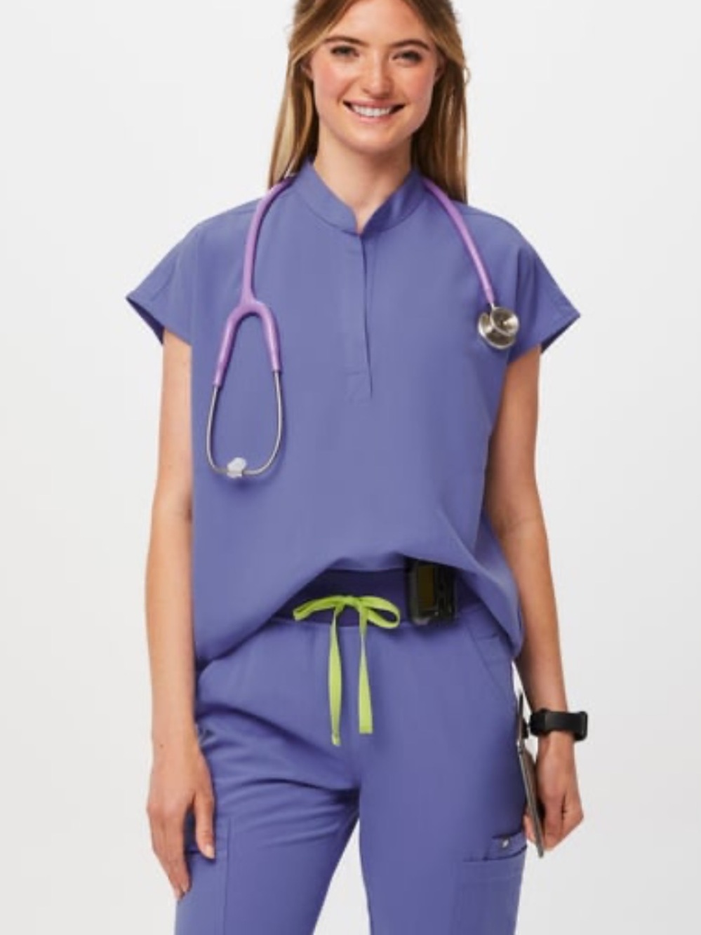 FIGS Blueberry Rafaela Scrub Top XXS